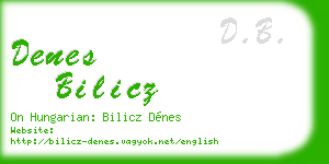 denes bilicz business card
