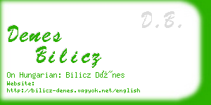 denes bilicz business card